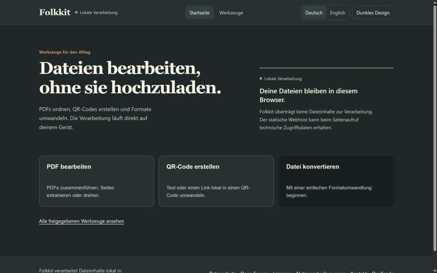 Folkkit local browser utilities interface